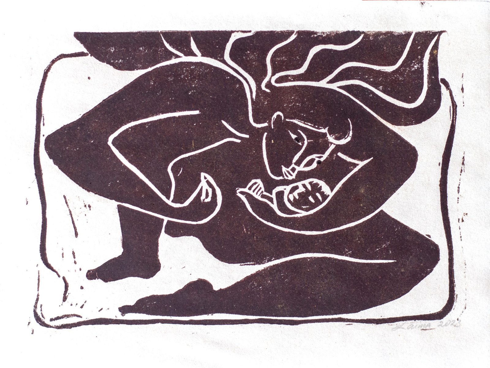 EARTH BOUND, linocut 2022