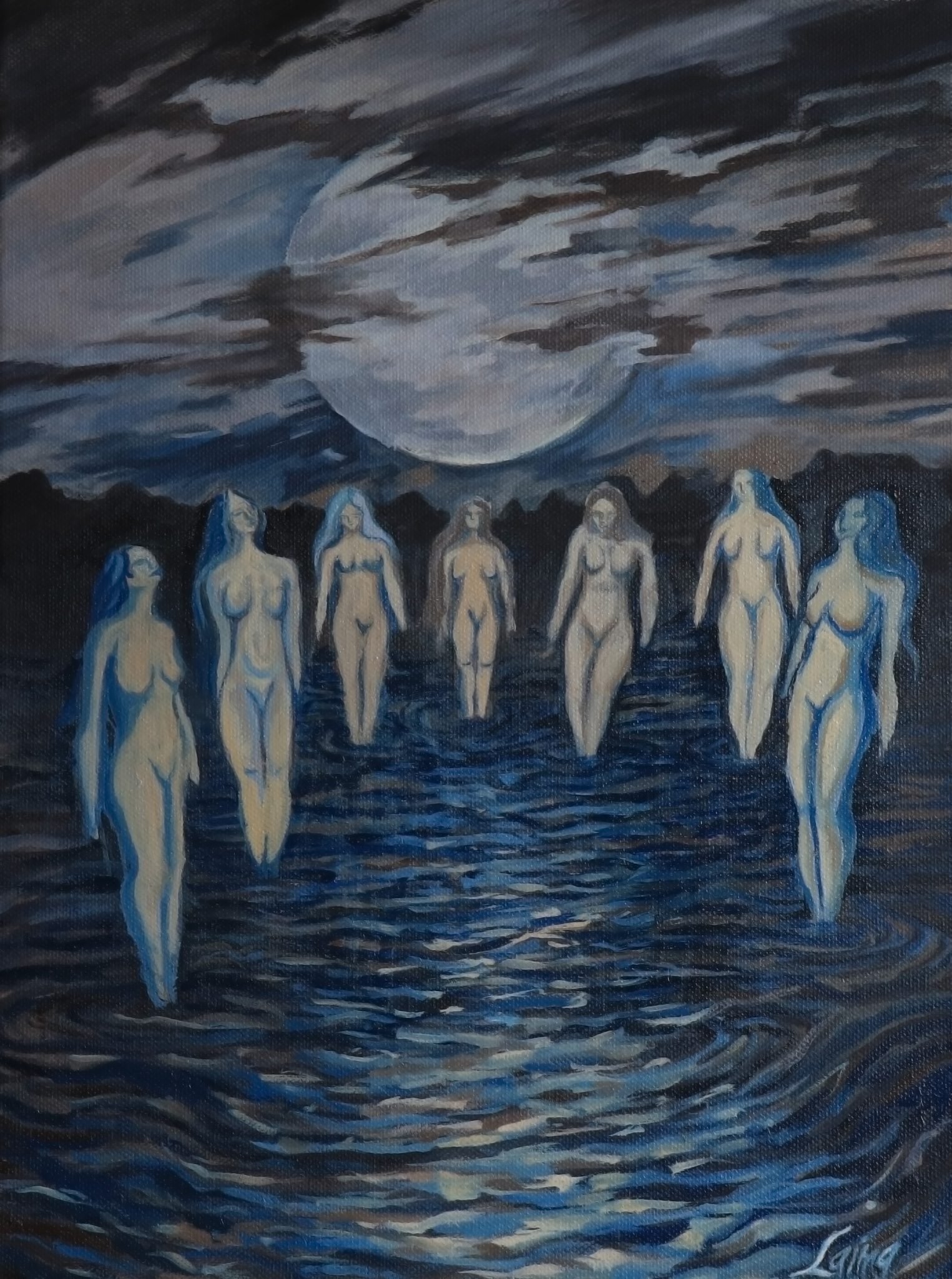 FULL MOON, natural pigments + oil 2018